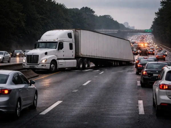 Accidentes Tipo Jackknife de Camión en la I-285: Causas, Responsabilidad y Qué Hacer